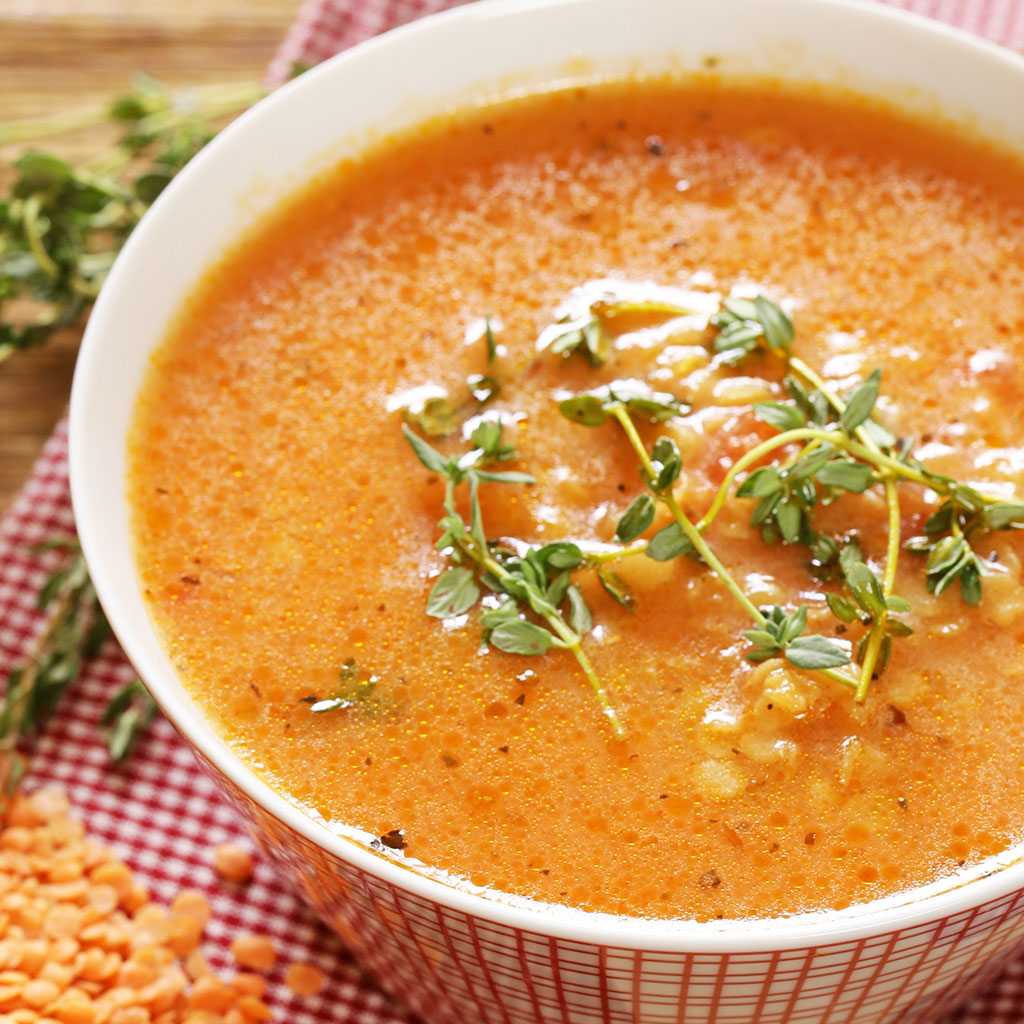 Sopa de lentejas dulces
